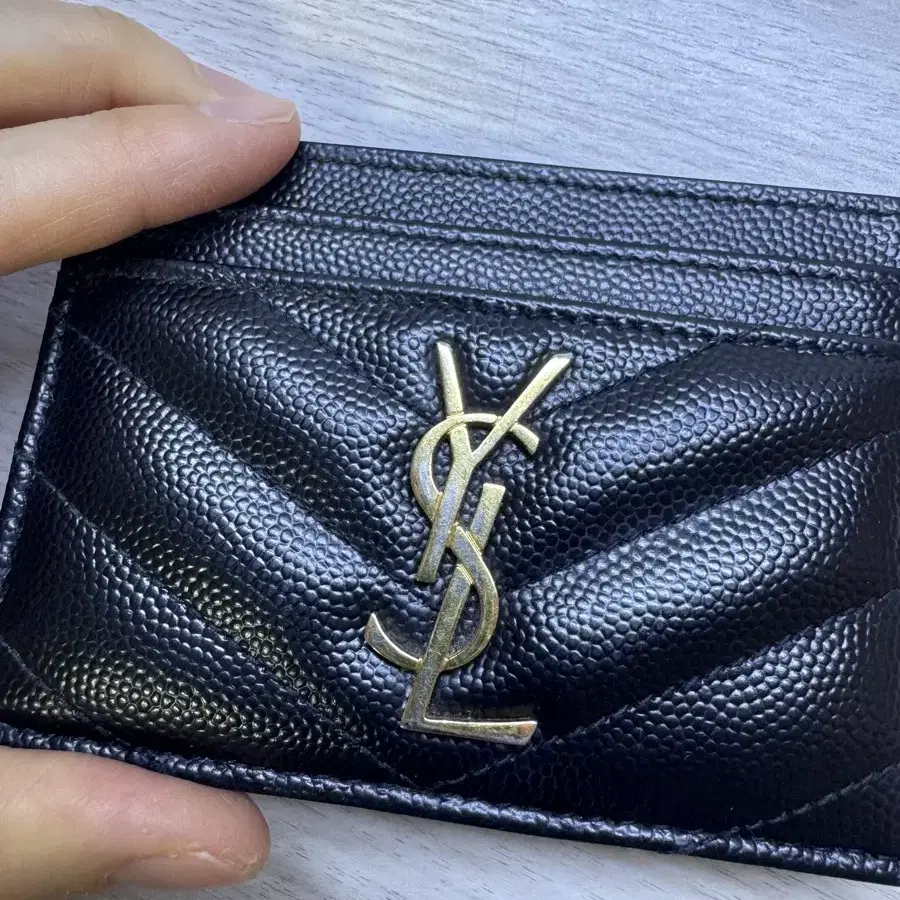 생로랑 YSL 마틀라세 카드홀더 금장