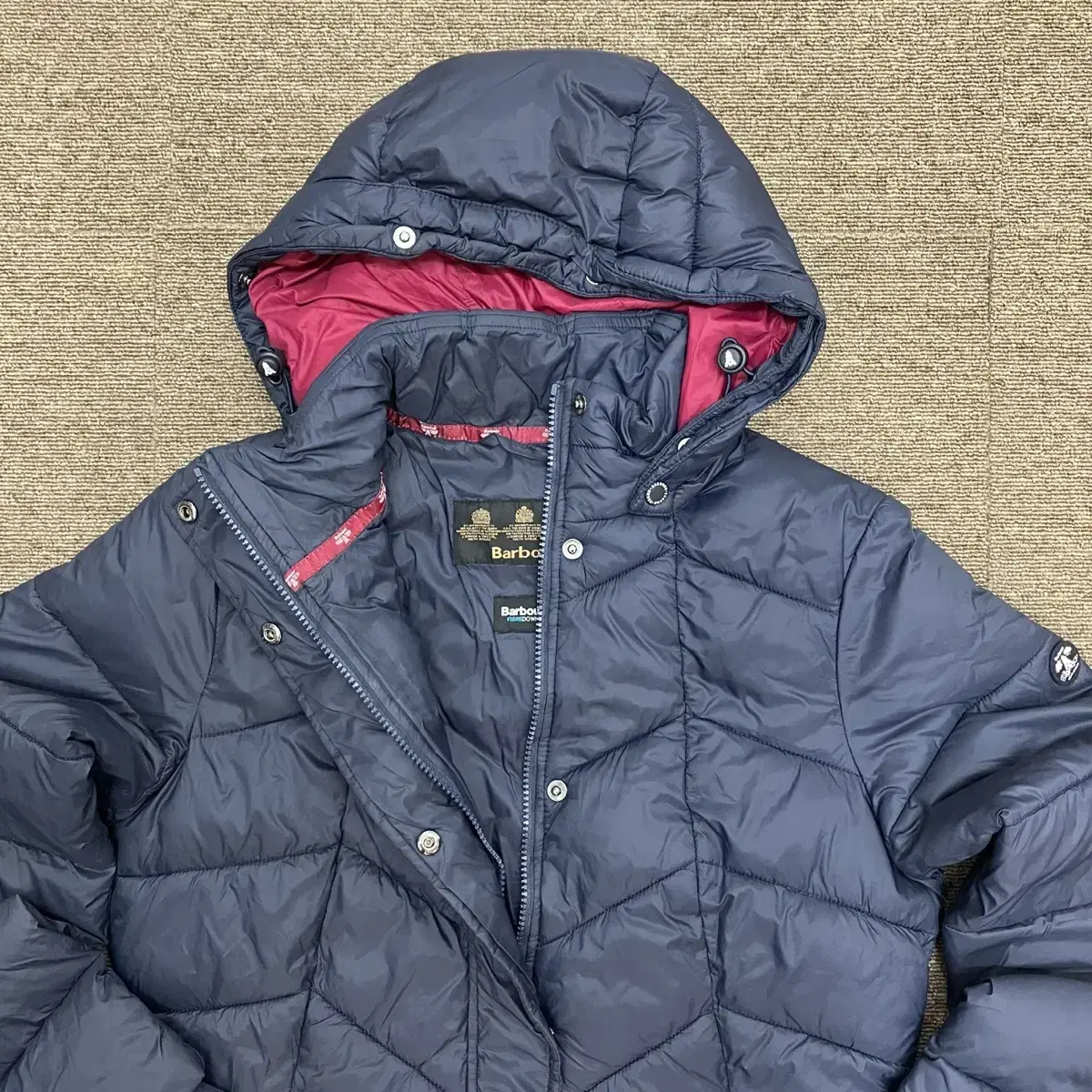 Barbour 바버 여성 FIBRE 후드 다운 자켓