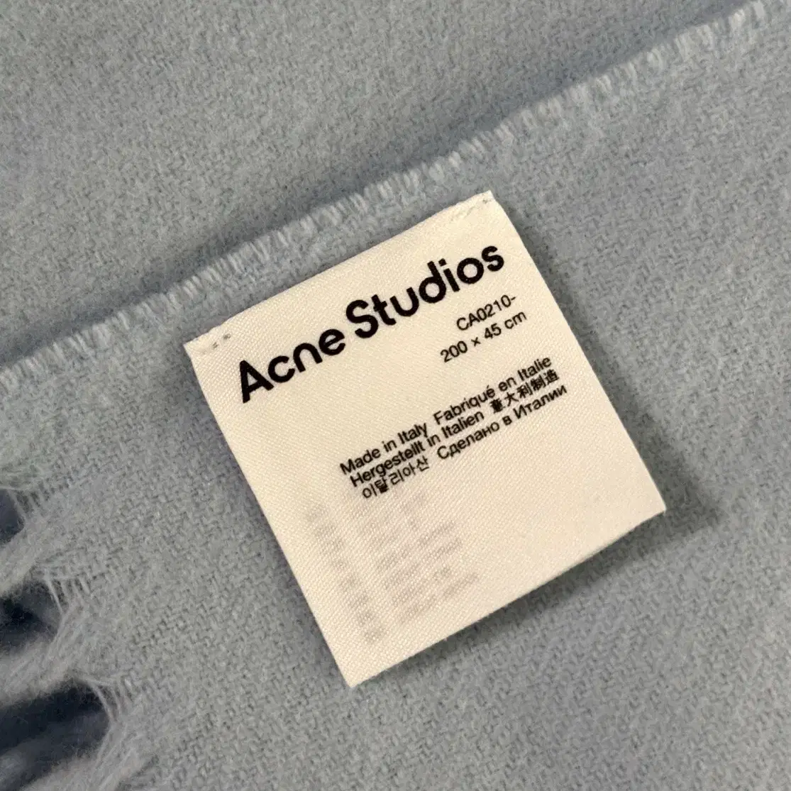 acne studios 아크네스튜디오 소라 머플러 베이비블루 스카이블루