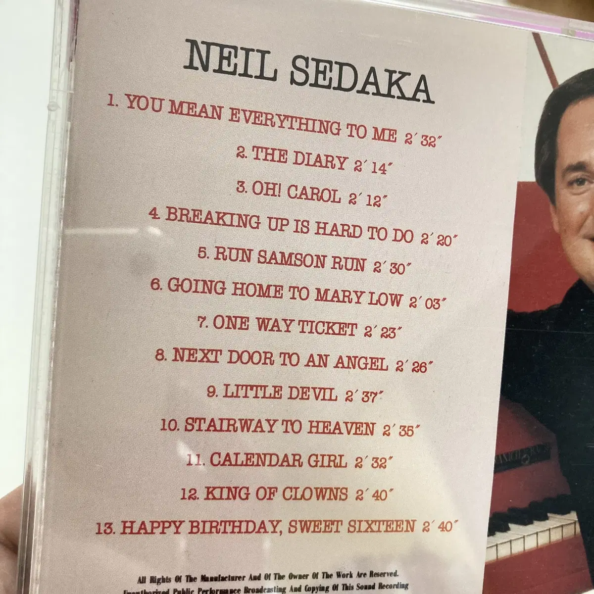 [중고음반/CD] 닐 세다카 NEIL SEDAKA 베스트앨범