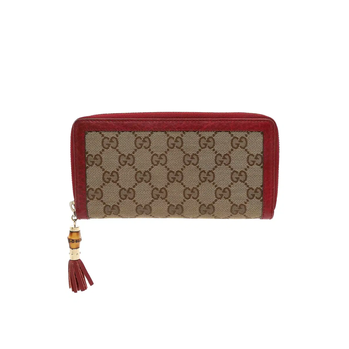 Gucci GG Jacquard and canvas bamboo long wallet