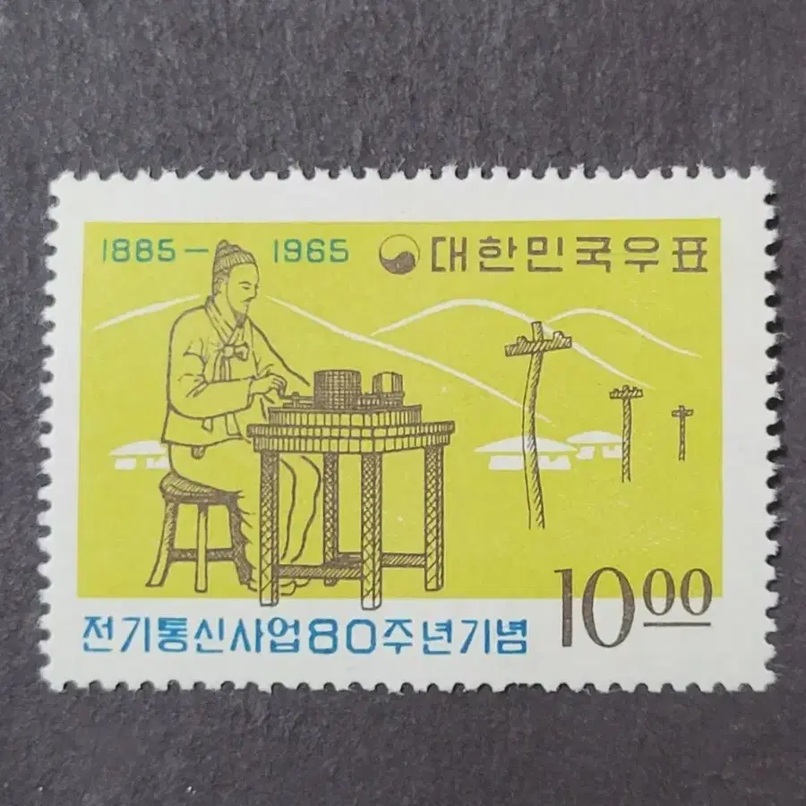 1965년 전기통신사업 제80주년우표 2종