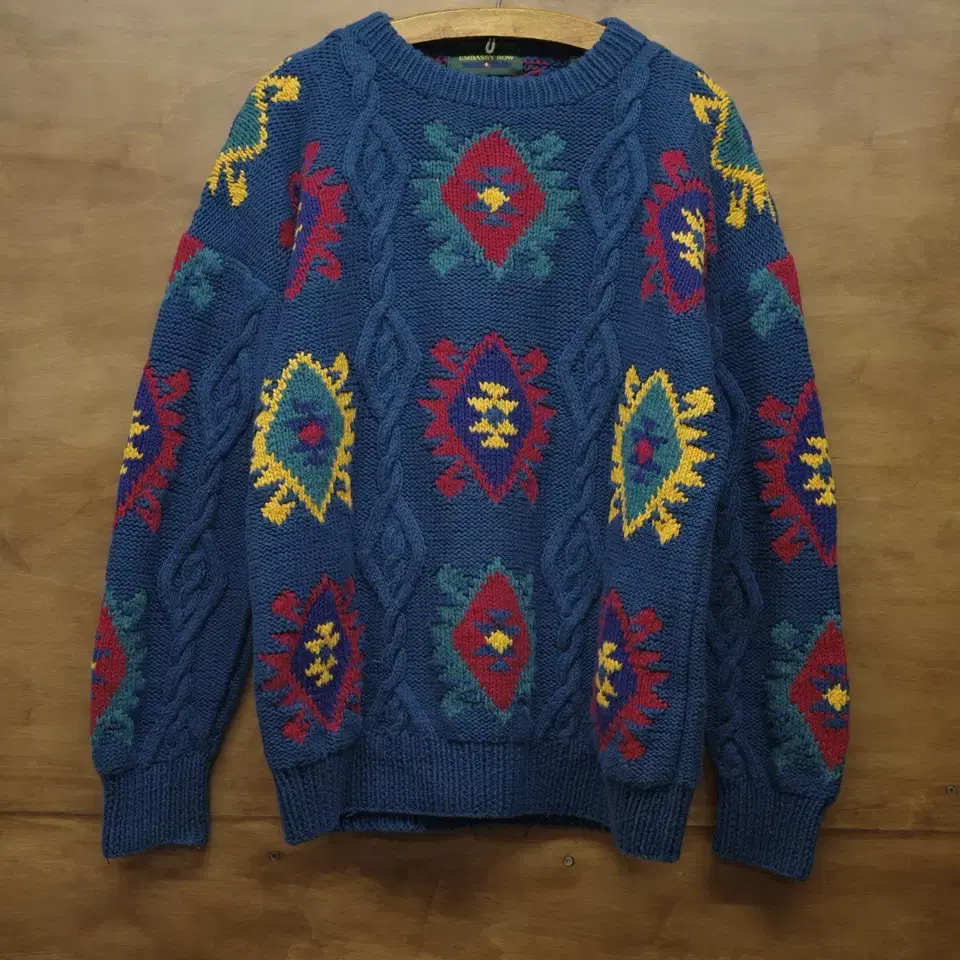 90s Vintage Aztec Pattern Cotton Knit