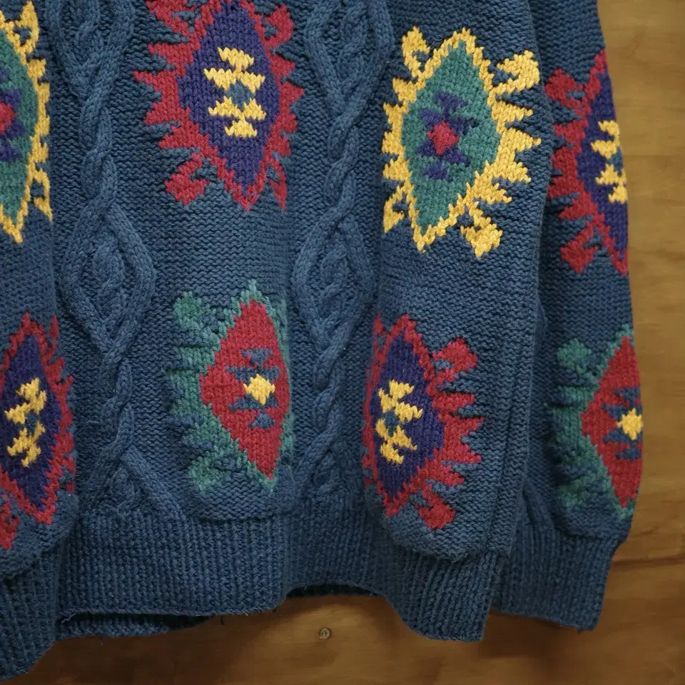 90s Vintage Aztec Pattern Cotton Knit