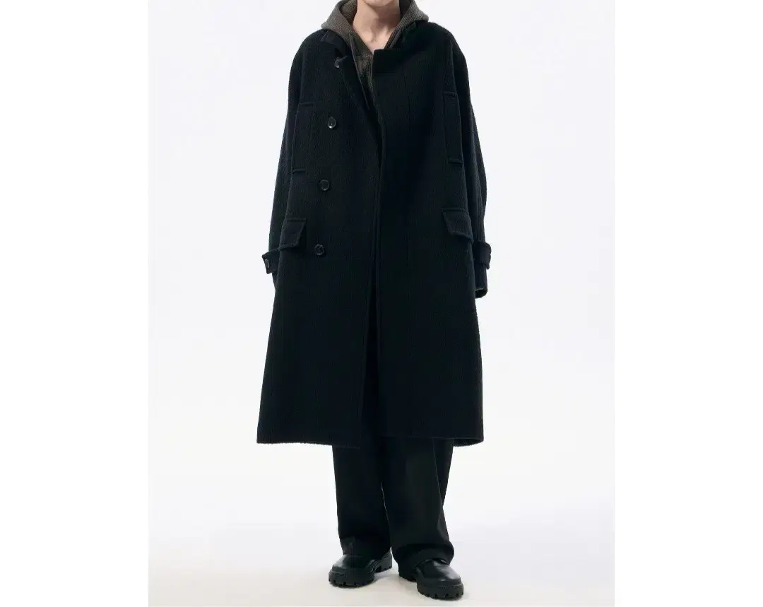 24FW커스텀멜로우 Black Wool Band Collar Coat