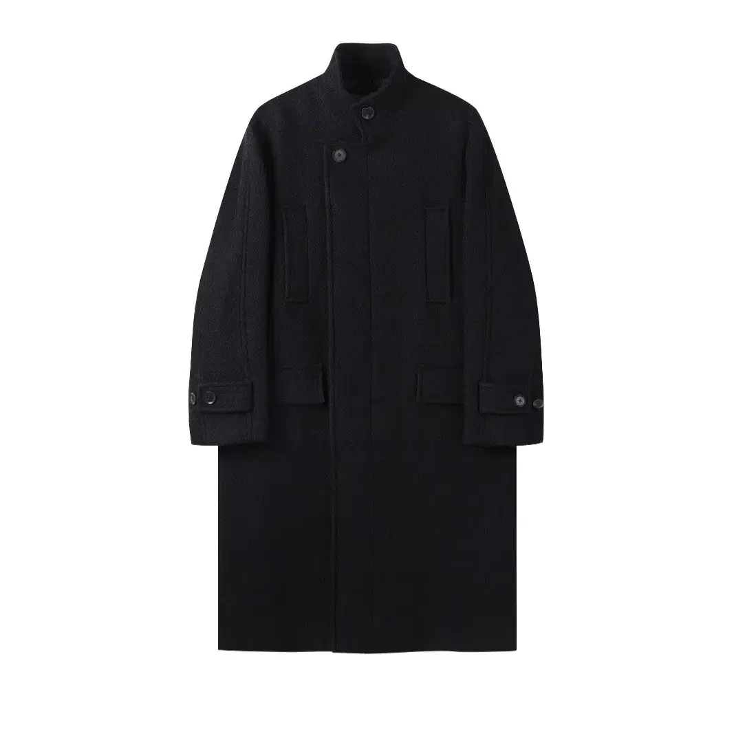 24FW커스텀멜로우 Black Wool Band Collar Coat