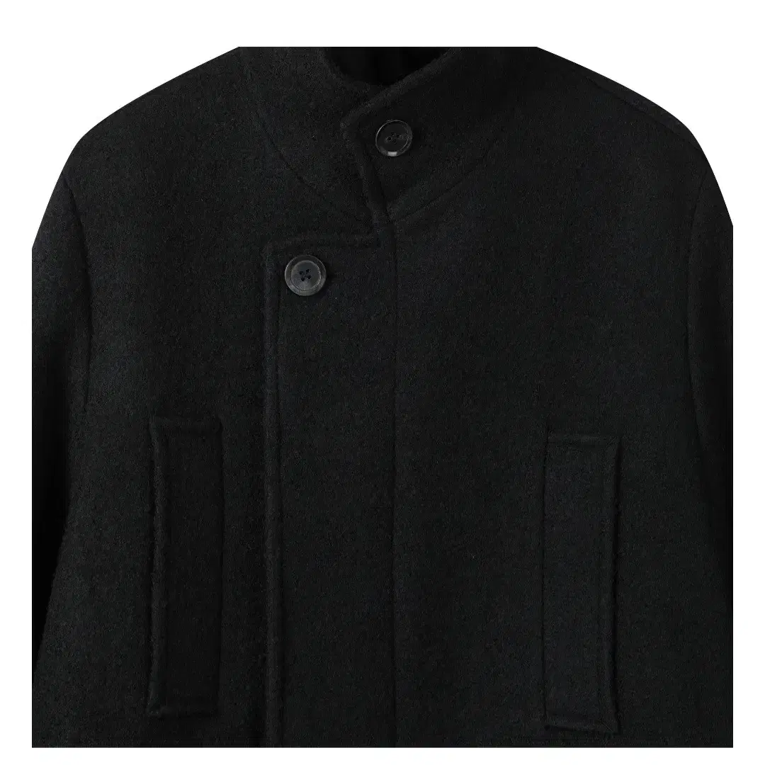 24FW커스텀멜로우 Black Wool Band Collar Coat