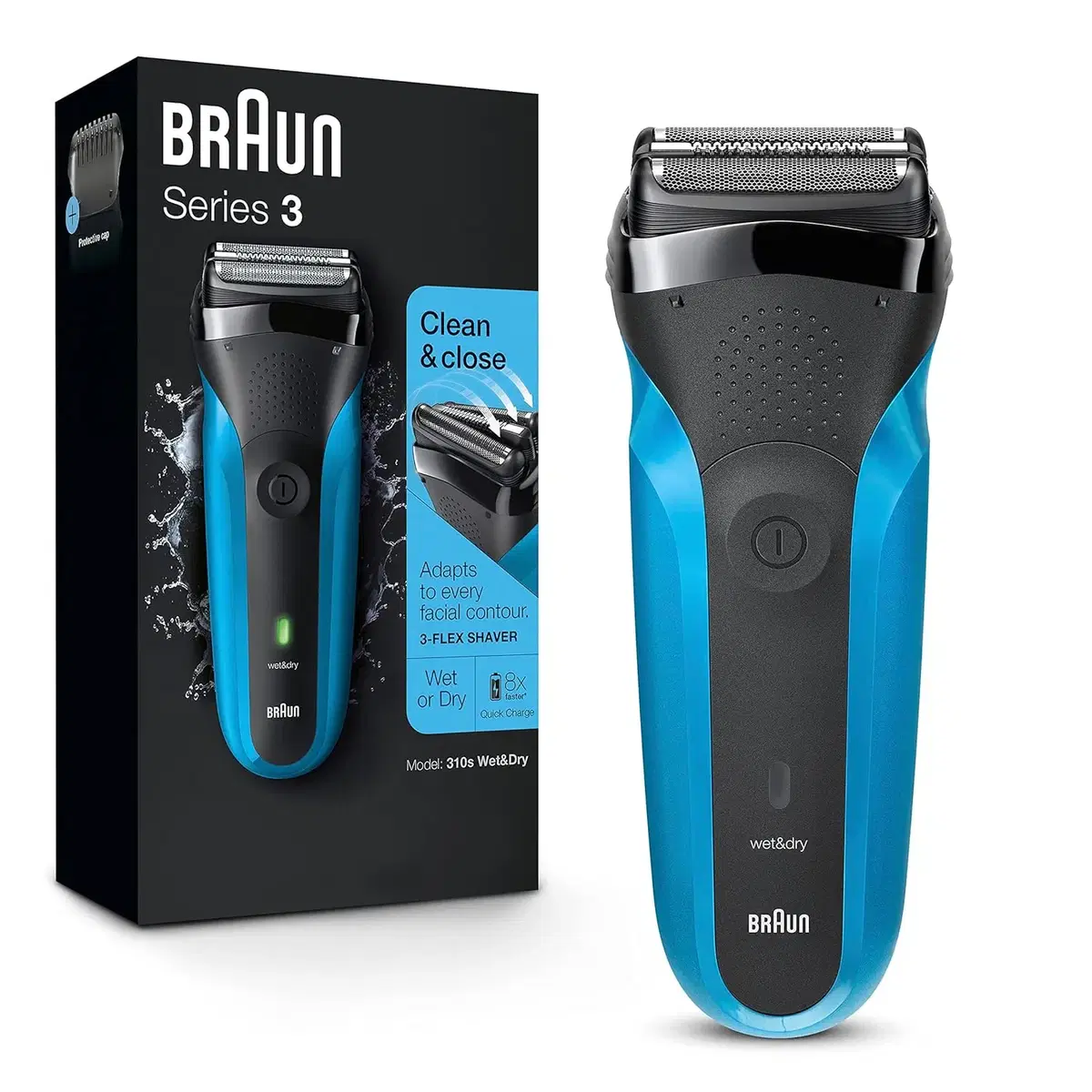 BRAUN 시리즈3 310s 전기 면도기 습식 건식 트리머