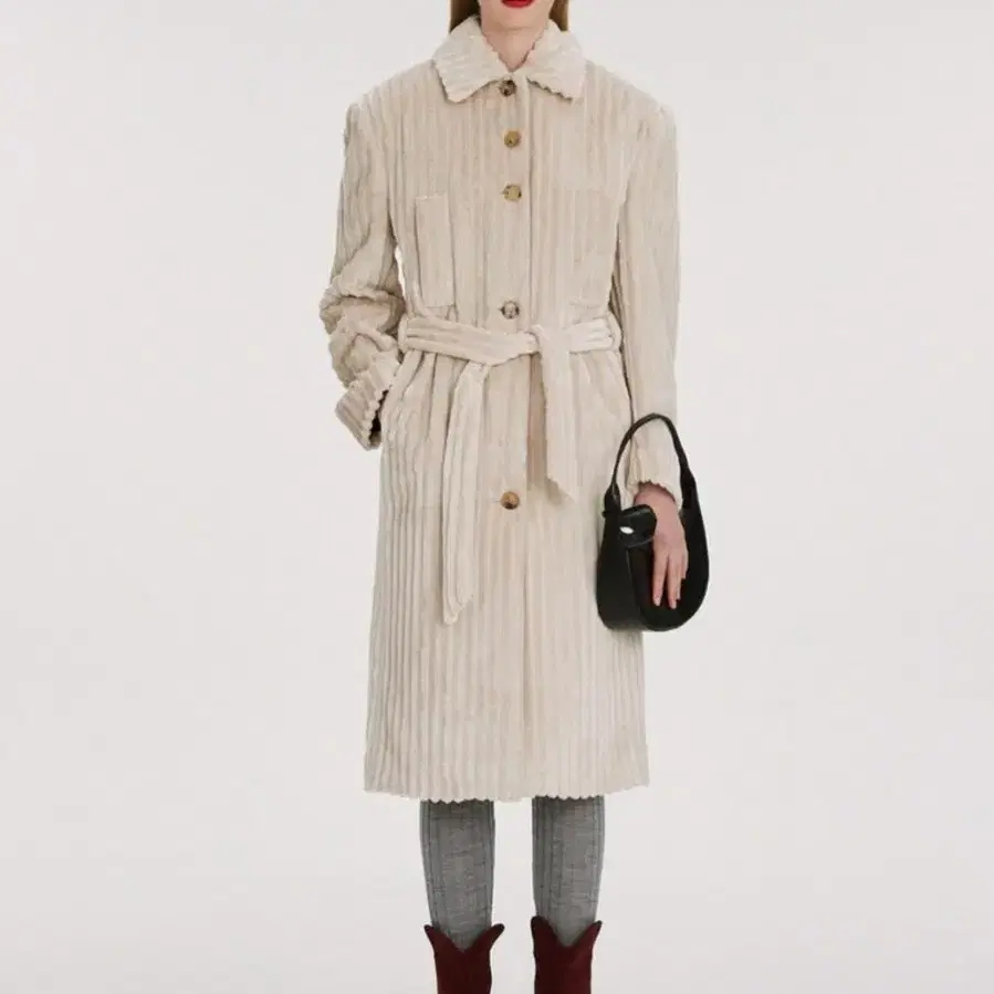 BELTED NUIT CORDUROY SINGLE OVER COAT