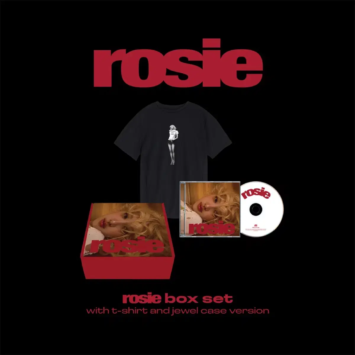 (미개봉 보유중) 로제 rosie CD + 티셔츠 박스셋 박스세트