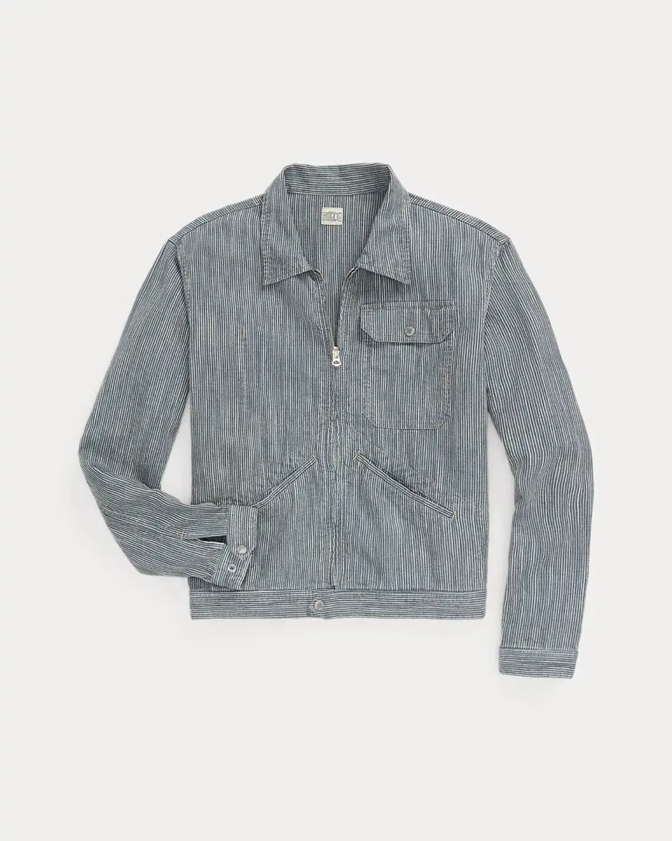 [M] RRL Double L Stripe Cotton Linen Jacket