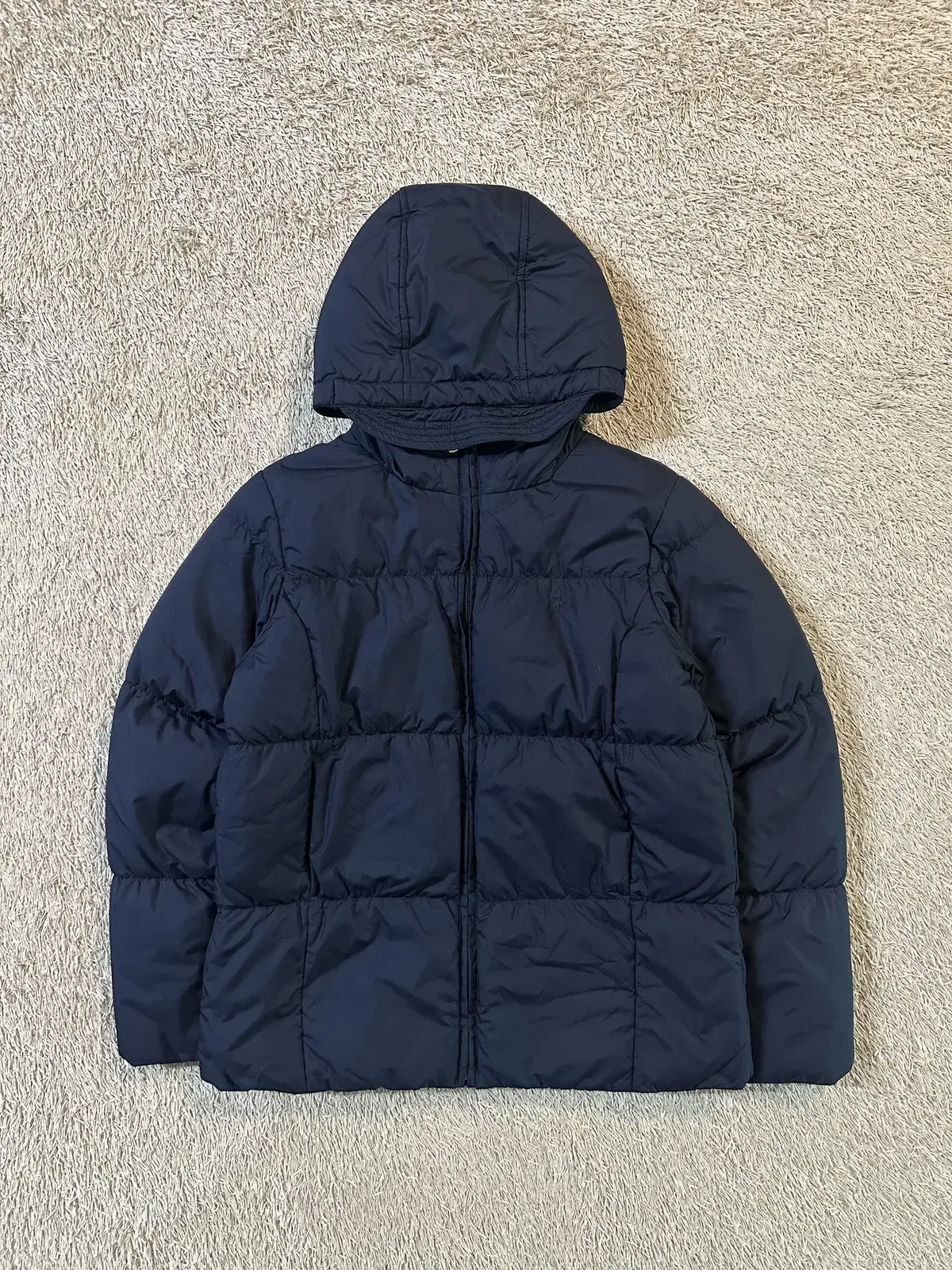 [Women's XL] Polo Ralph Lauren Navy Pony Goose Down Hoodie Puffer Navy