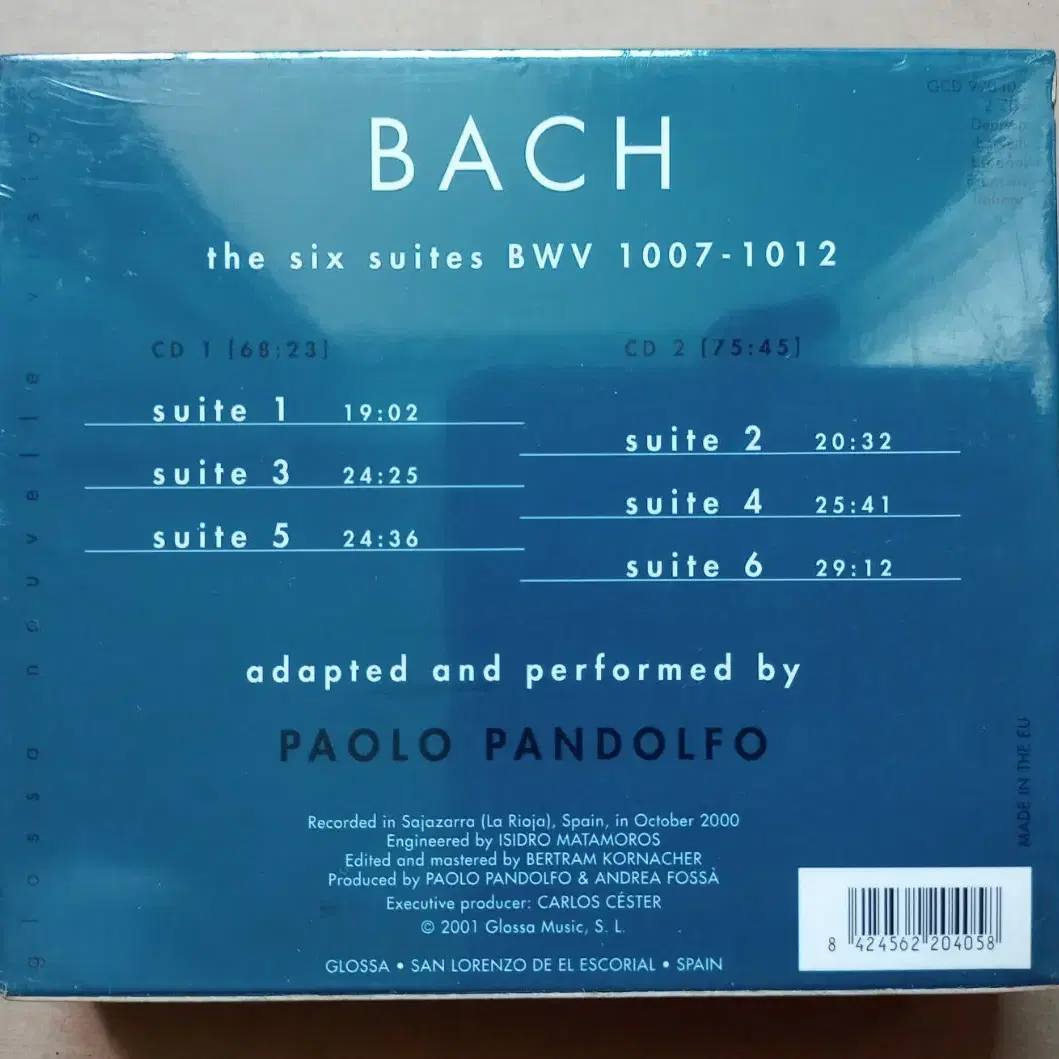 CD bach 무반주 첼로 조곡 미개봉