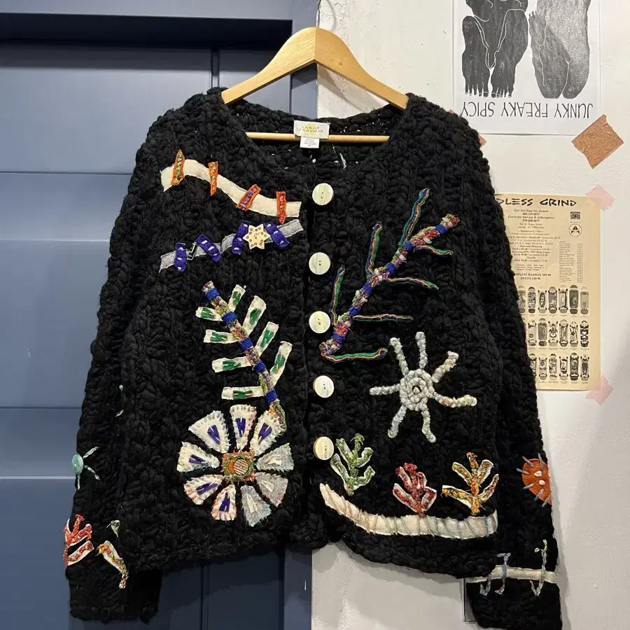 80/90s SANDY STARKMAN EMBROIDERY 자수울자켓