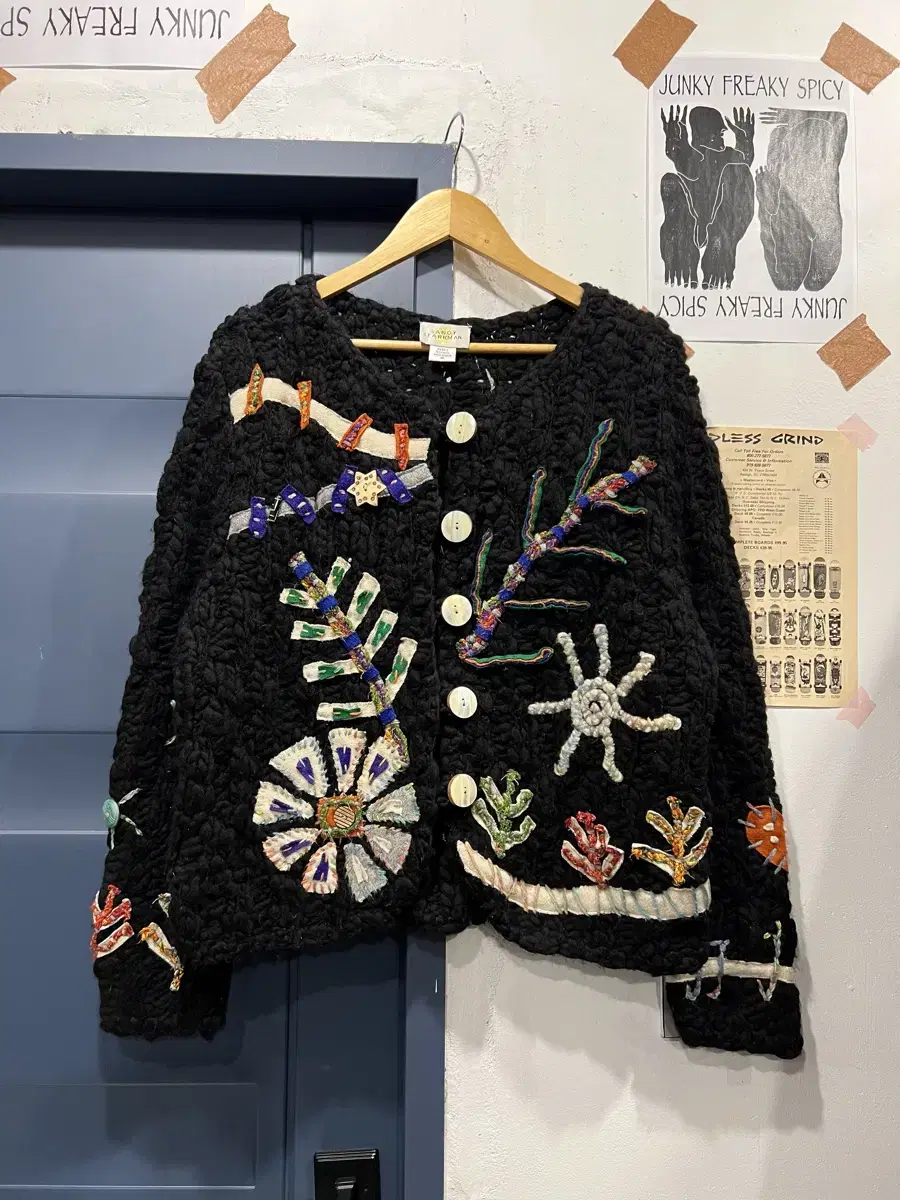 80/90s SANDY STARKMAN EMBROIDERY 자수울자켓