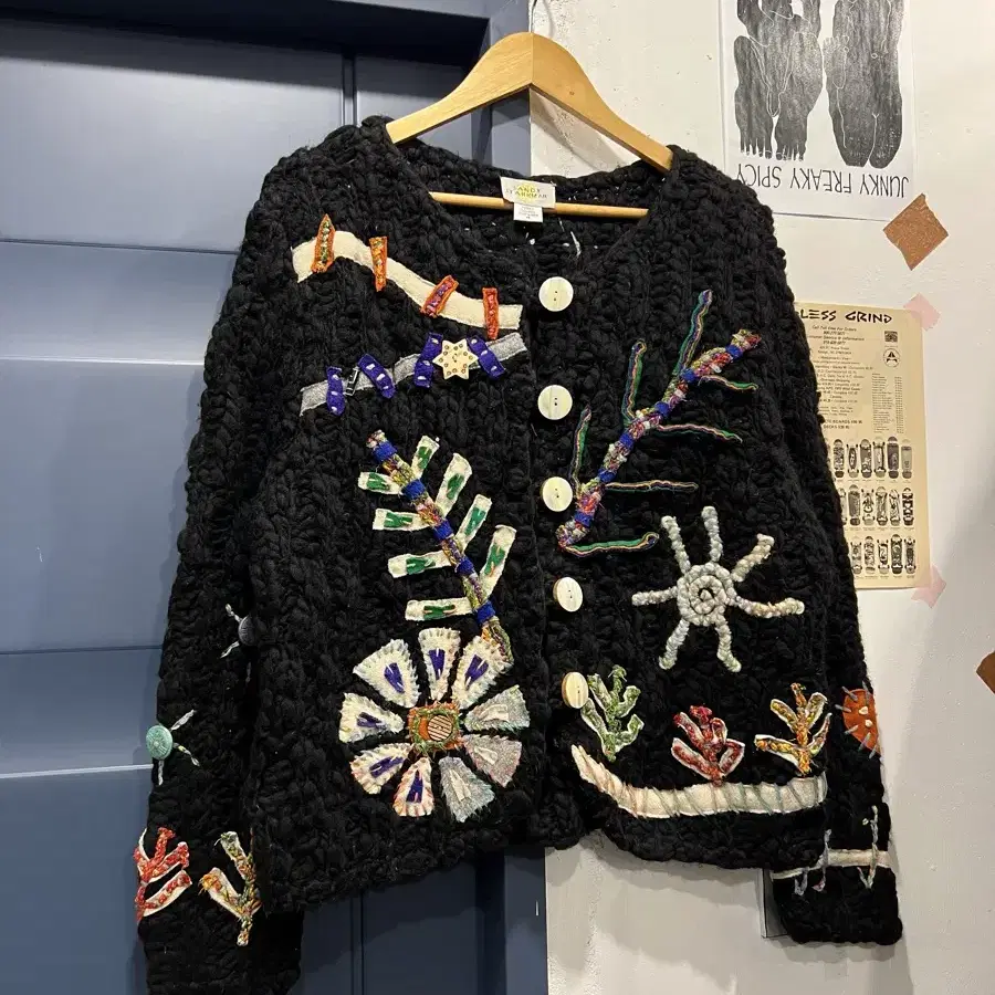 80/90s SANDY STARKMAN EMBROIDERY 자수울자켓