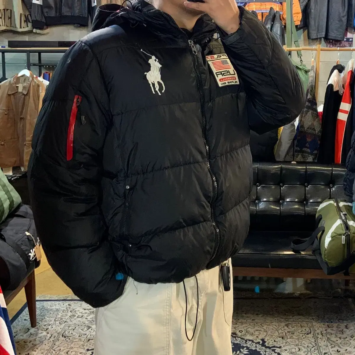 폴로랄프로렌 USA ski 덕다운 패딩 XXL