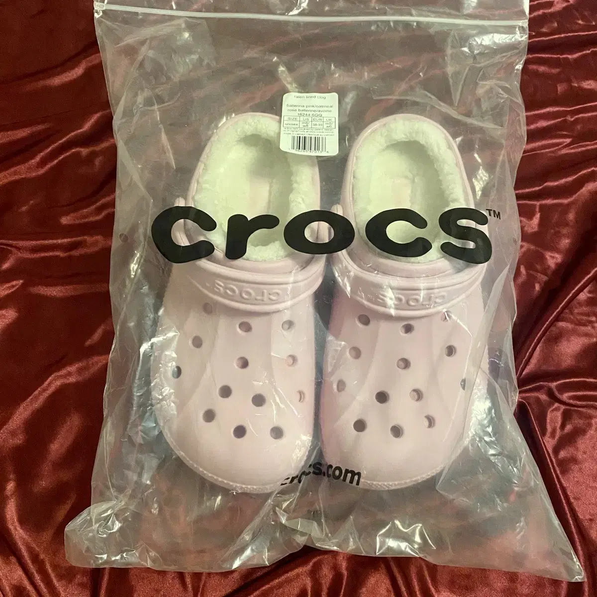 Crocs Laren Lined Clogs Hairy Crocs M6W8 Ballerina Pink