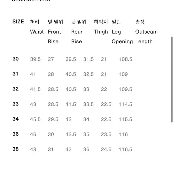 풀카운트 1101bk 36사이즈