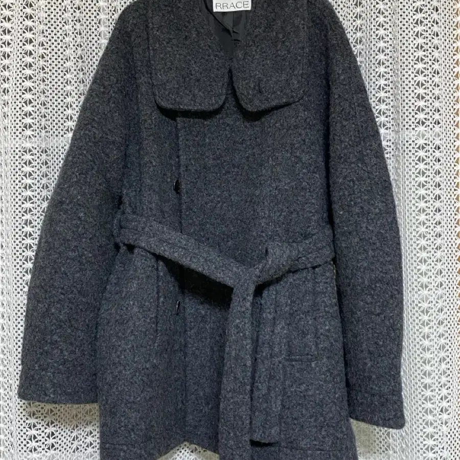 rrace 레이스 funnel-neck half coat 알파카하프코트