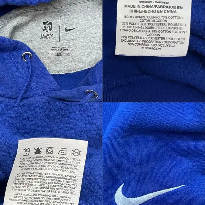 (2XL) Nike 나이키 NFL 뉴욕 자이언츠 프린팅 블루 후드티