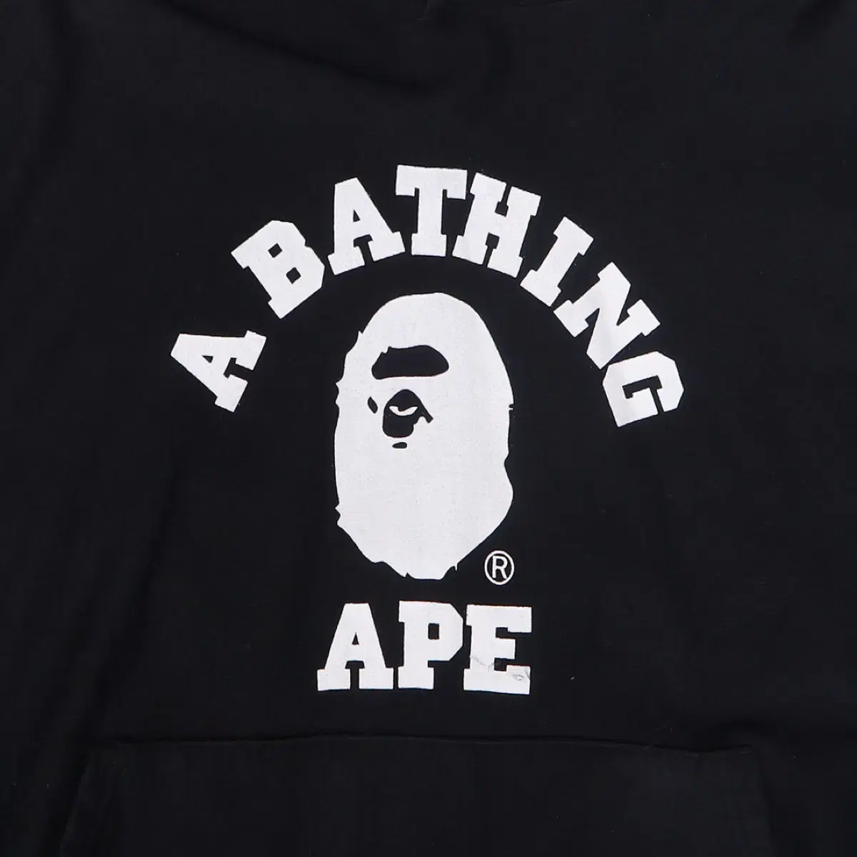 BAPE 베이프 컬리지 로고 90S 후드티셔츠 블랙 M