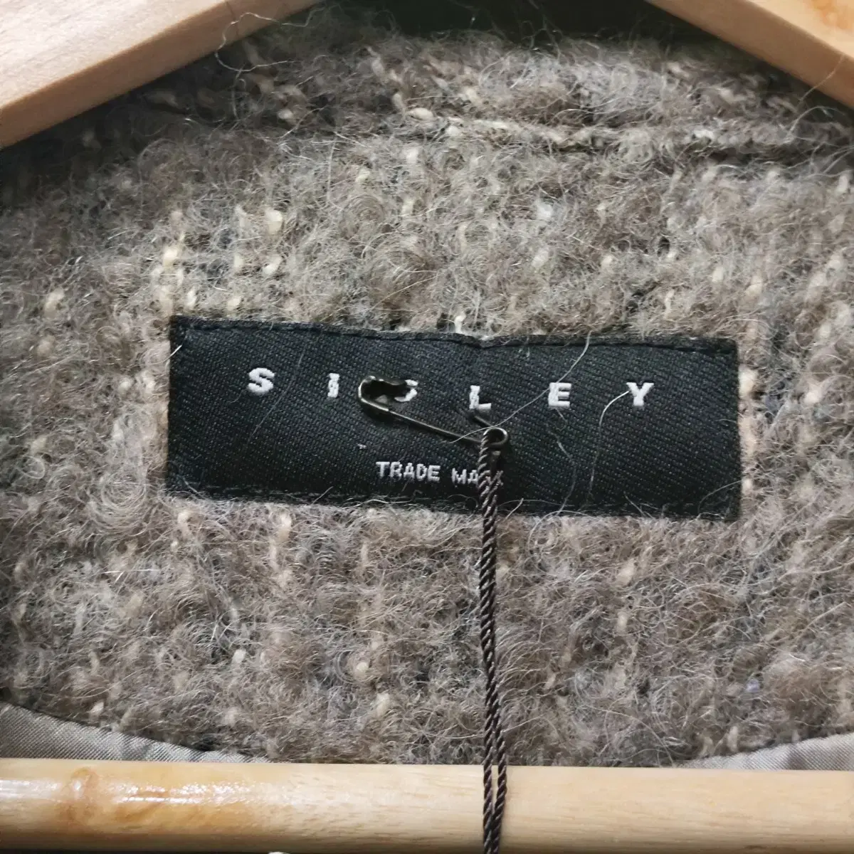 SISLEY 울 양가죽 스웨이드 코트