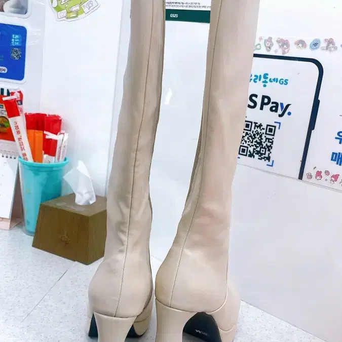 250)11cm 베이지 롱부츠