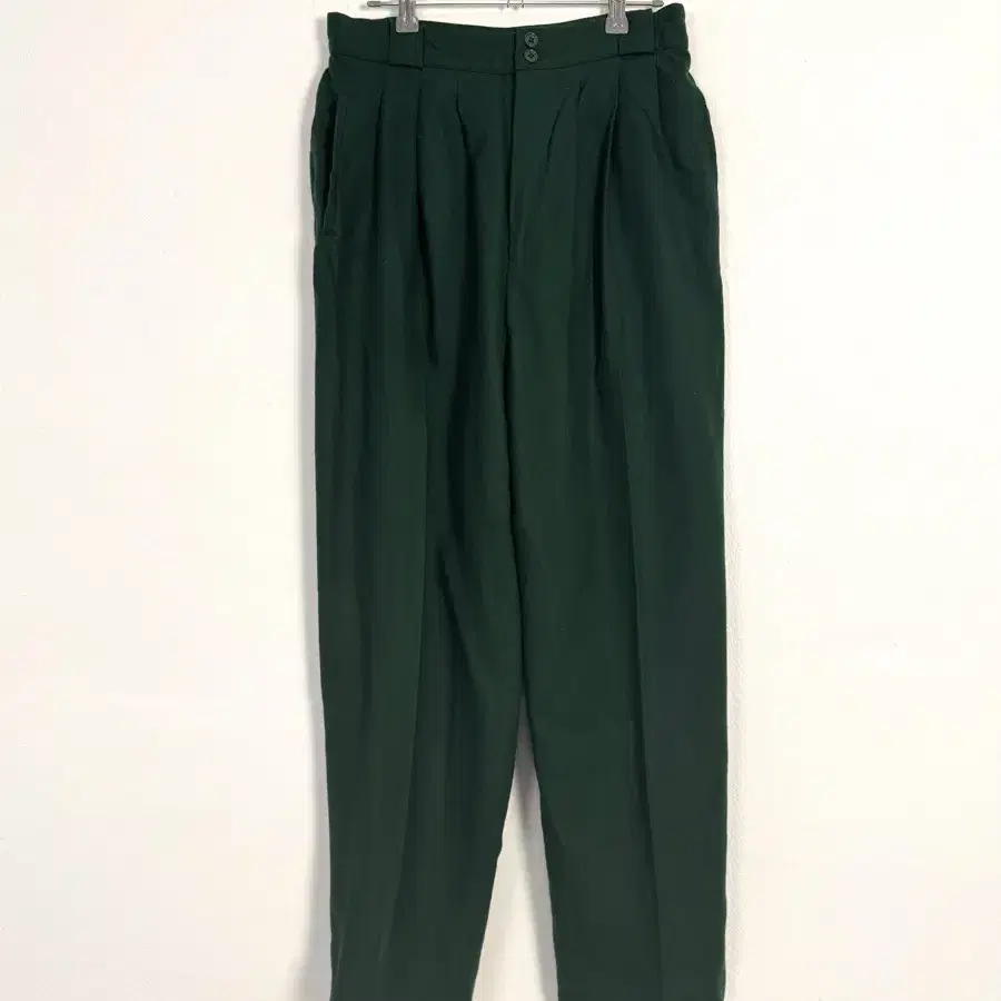 80-90s deep green wool trousers