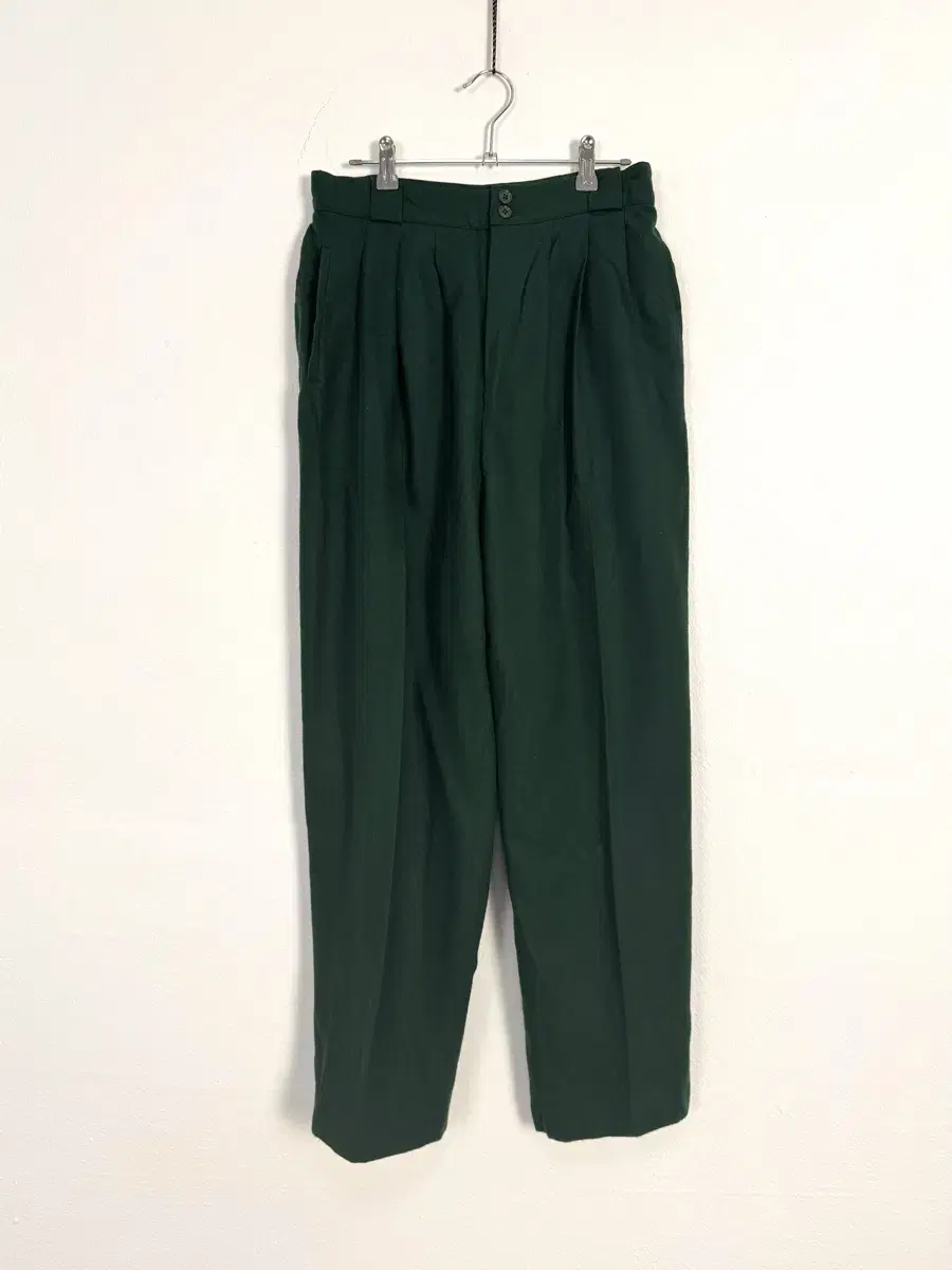 80-90s deep green wool trousers