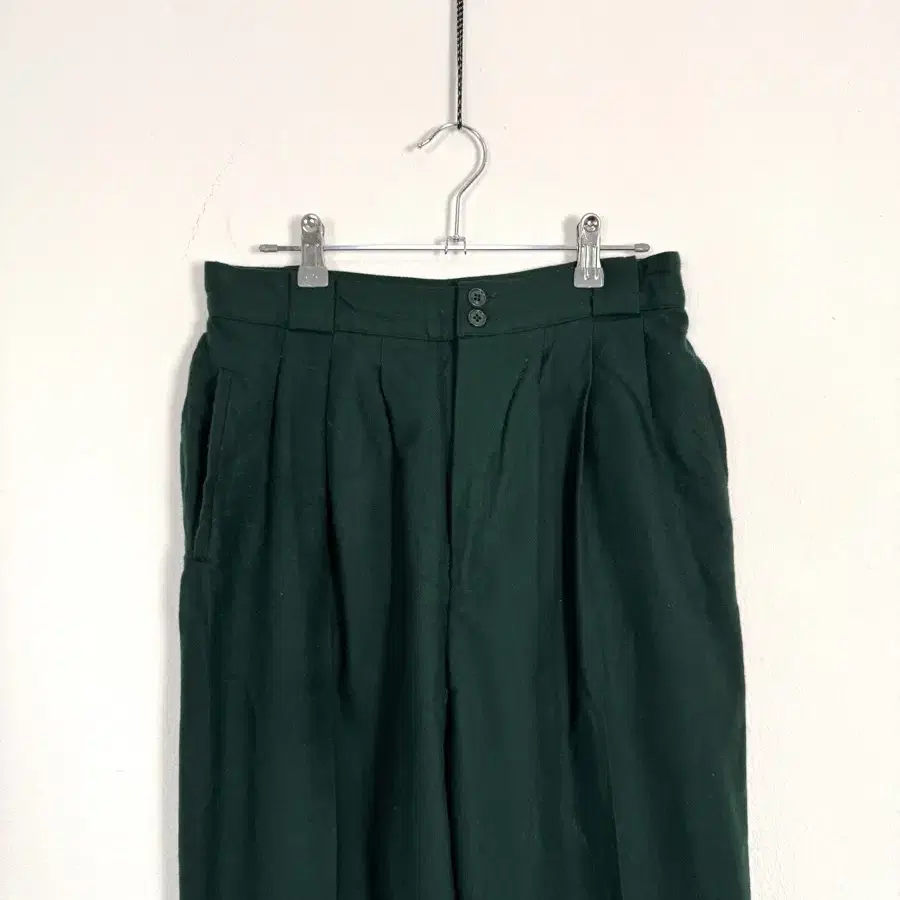 80-90s deep green wool trousers