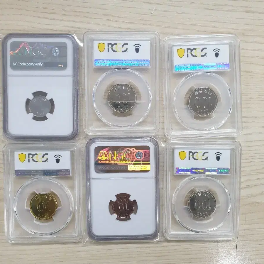 한국 의주화 미사용 동전 주화  NGC PCGS  6개