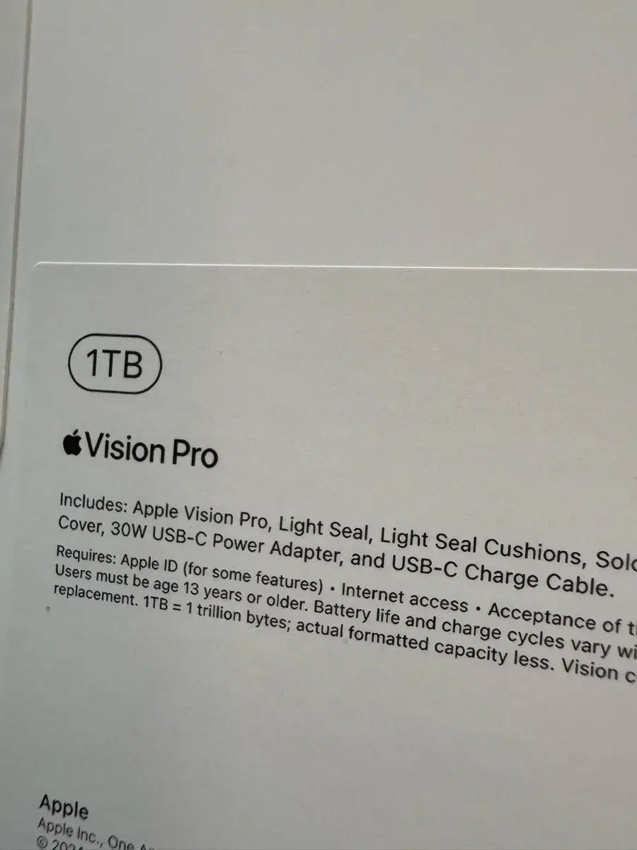 Apple Vision Pro 1TB 애플 비전프로 새 제품 팝니다 +