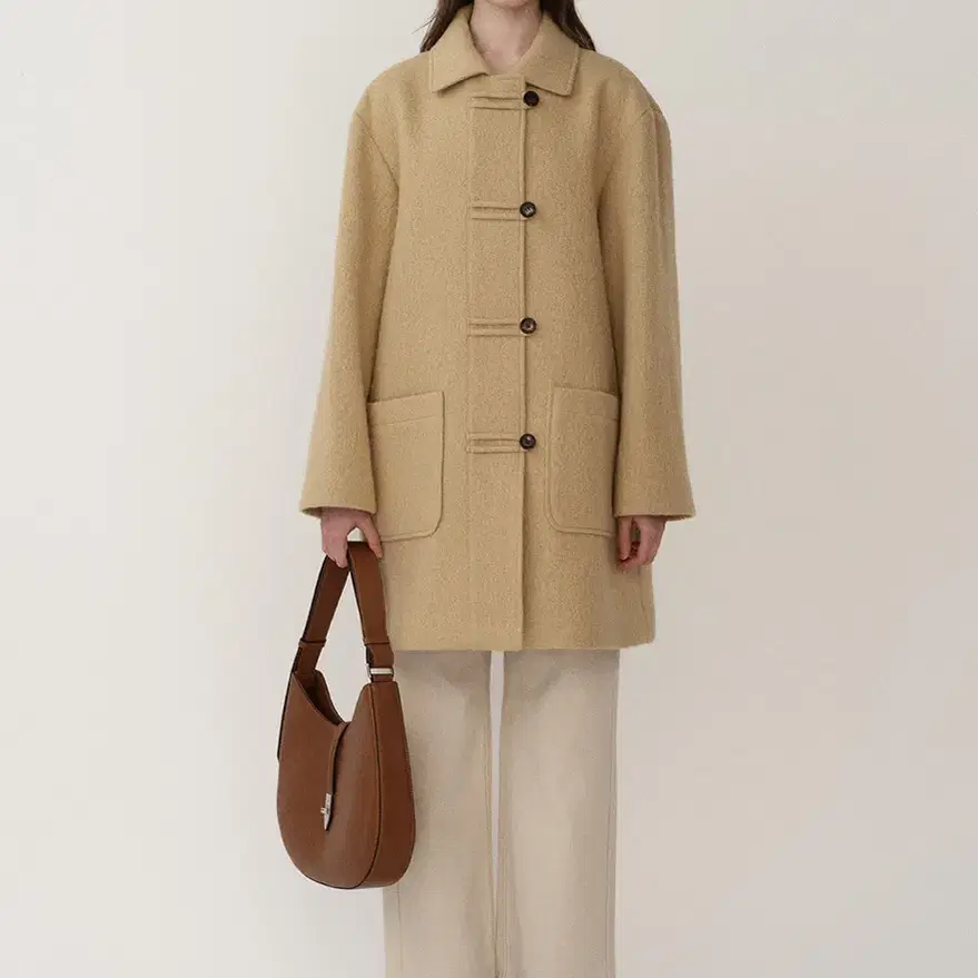 Alpaca Jeanne Half Coat Camel