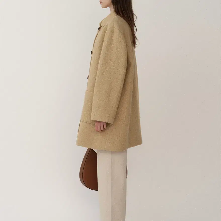 Alpaca Jeanne Half Coat Camel