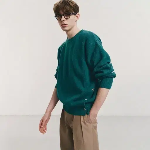 던스트 BUTTONED CREWNECK SWEATER XL