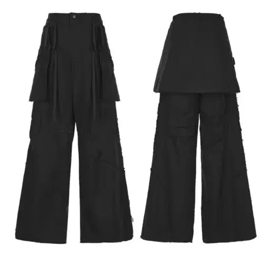 나체 2piece pocket skirt pants black