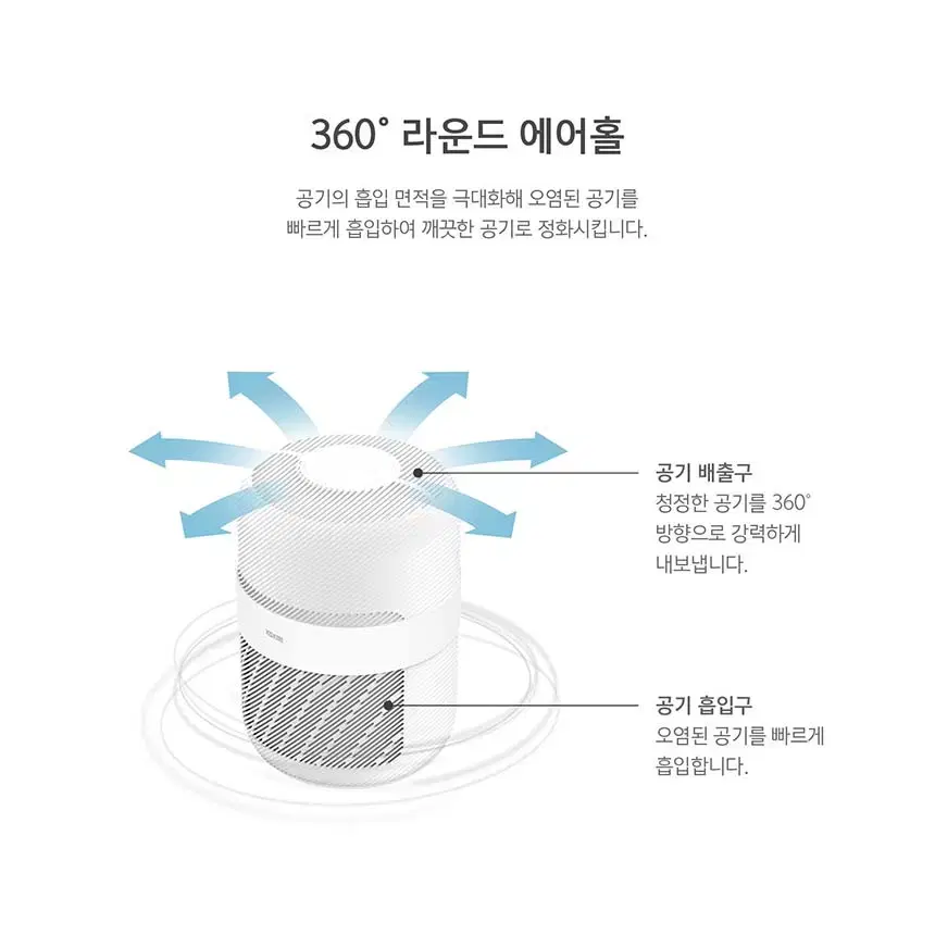 스마트 미니 공기청정기 화이트