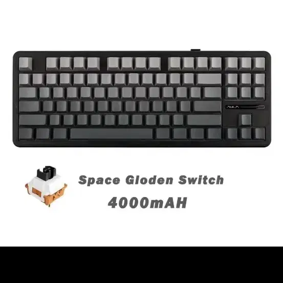 AULA 독거미 f87 Space Gloden 스위치 키보드