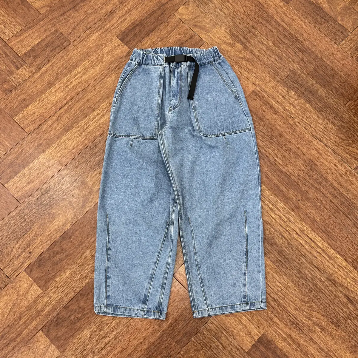 (NEW) S Minimalist Project Washed Puttigue Balloon Denim Pants