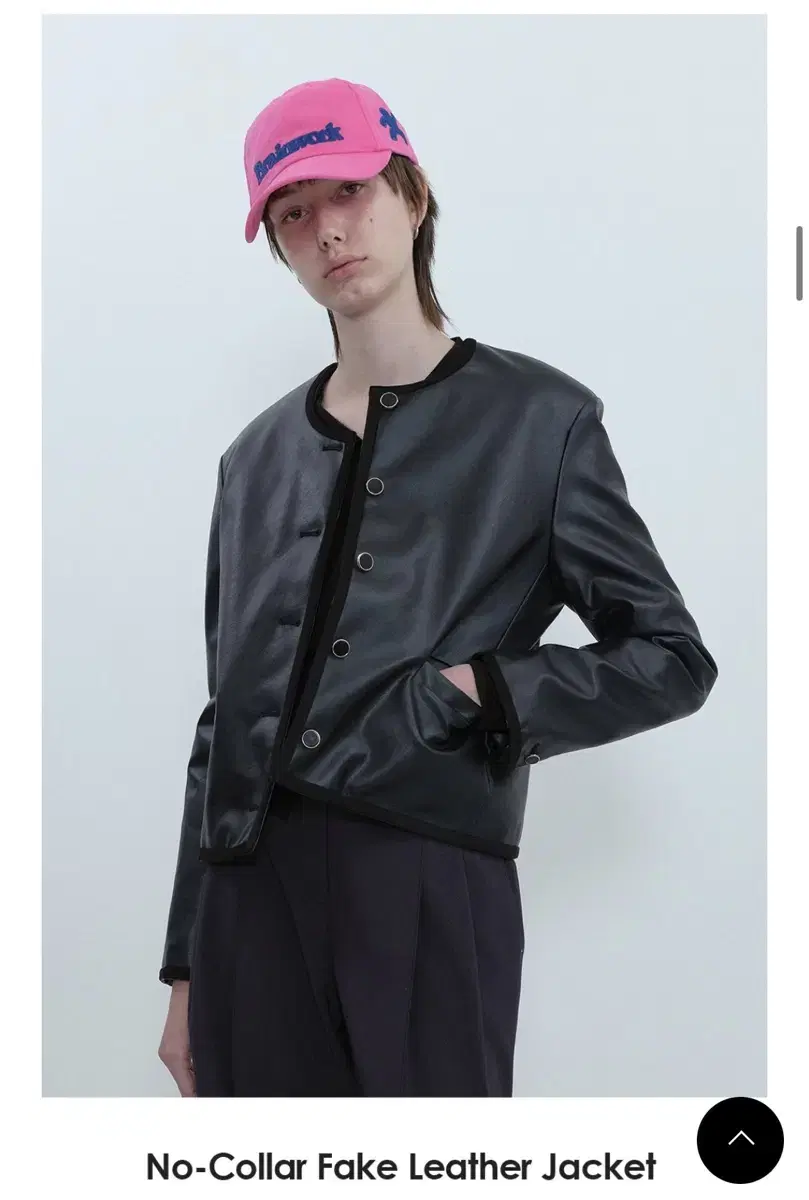 ahwe_No-Collar Fake Leather Jacket_Black