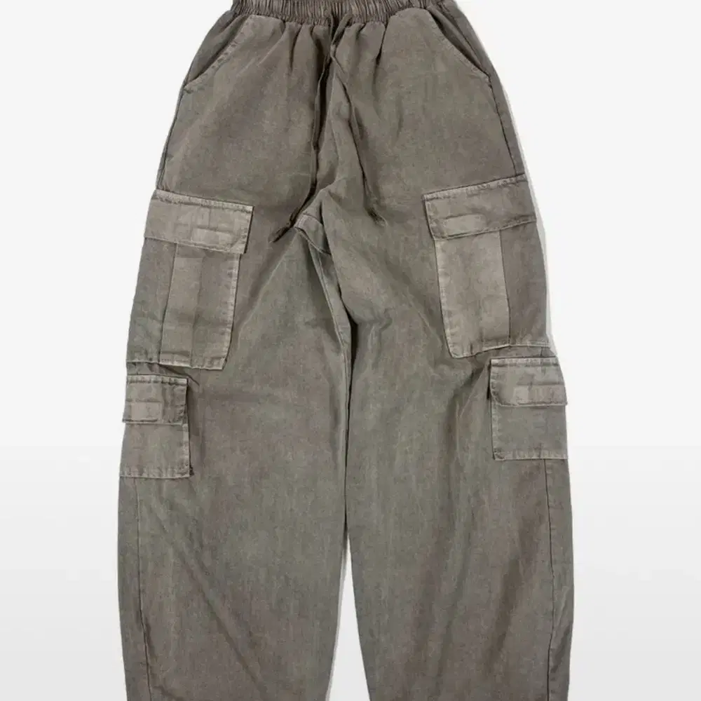 Pigment cotton cargo string wide pants