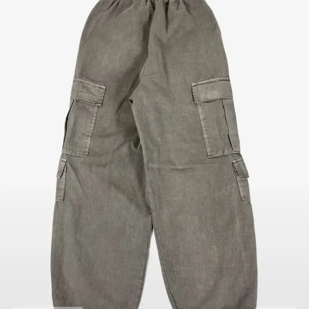 Pigment cotton cargo string wide pants