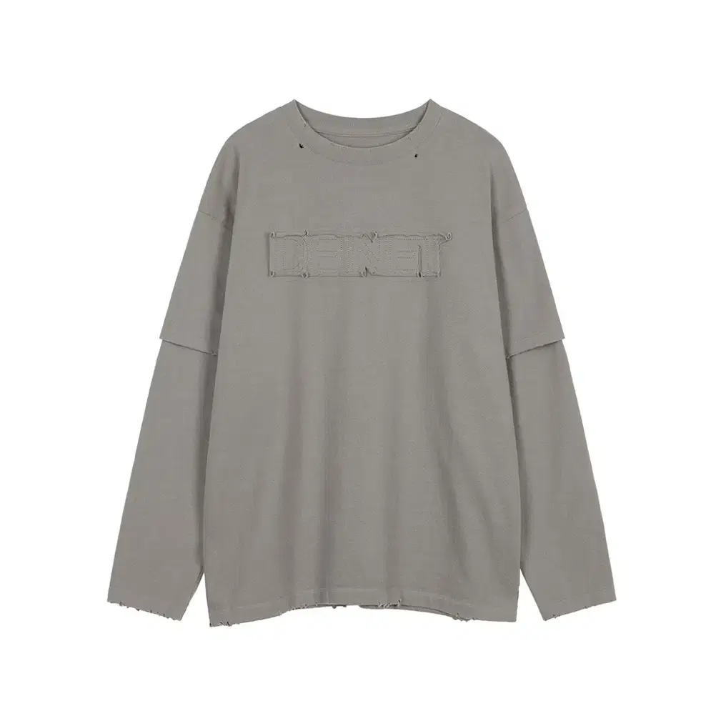 [DEINET]fake layered damage sweat shirts