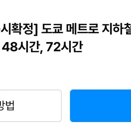 <48시간, 2장> 도쿄 메트로 지하철 서브웨이 패스