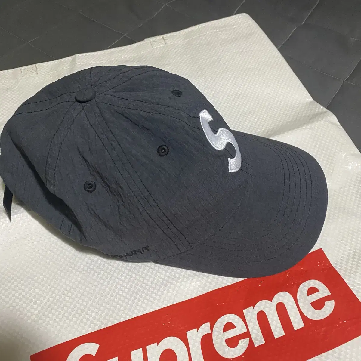 슈프림 코듀라 립스탑 S 에스 로고 6패널캡 캠프캡 Supreme 모자