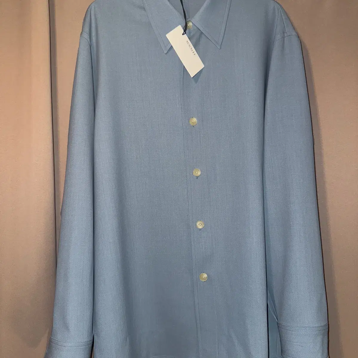 24SS AURALEE HARD TWIST WOOL DOBBY SHIRT