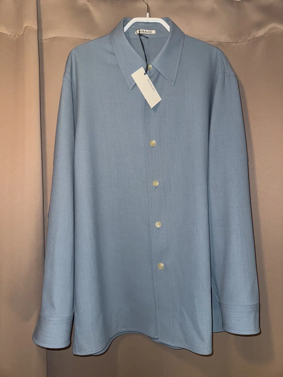 24SS AURALEE HARD TWIST WOOL DOBBY SHIRT