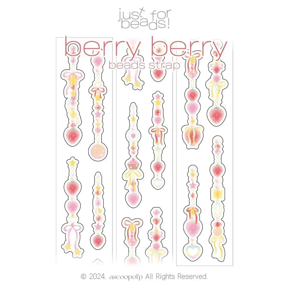 [어스쿱오브피] berry berry beads strap 키스컷 원가띵