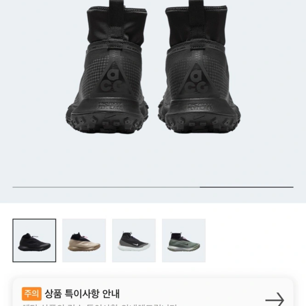 ACG 마운틴플라이 고어택스 블랙  275MM (A~S급) 팝니다